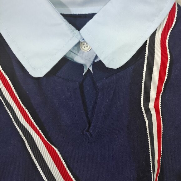 Thom Browne Jersey Satin Tie Sweater - Picture 6 of 10